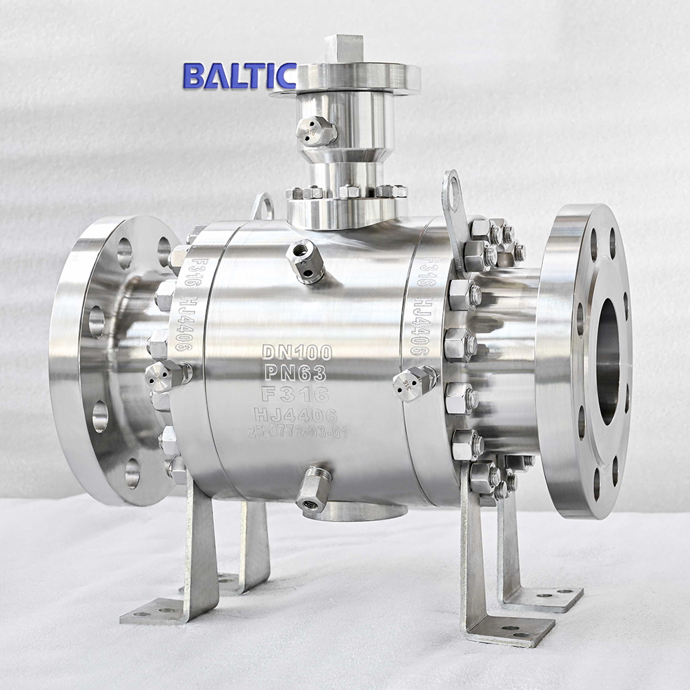 ASTM A182 F316 Trunnion Ball Valve, DN100, PN63, EN 12516-1, RF