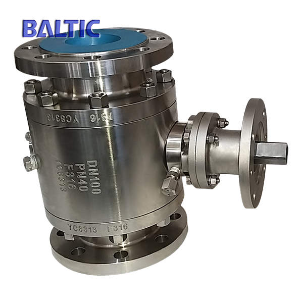 Side Entry Trunnion Ball Valve, DN100, PN40, F316, ISO Top Flanged