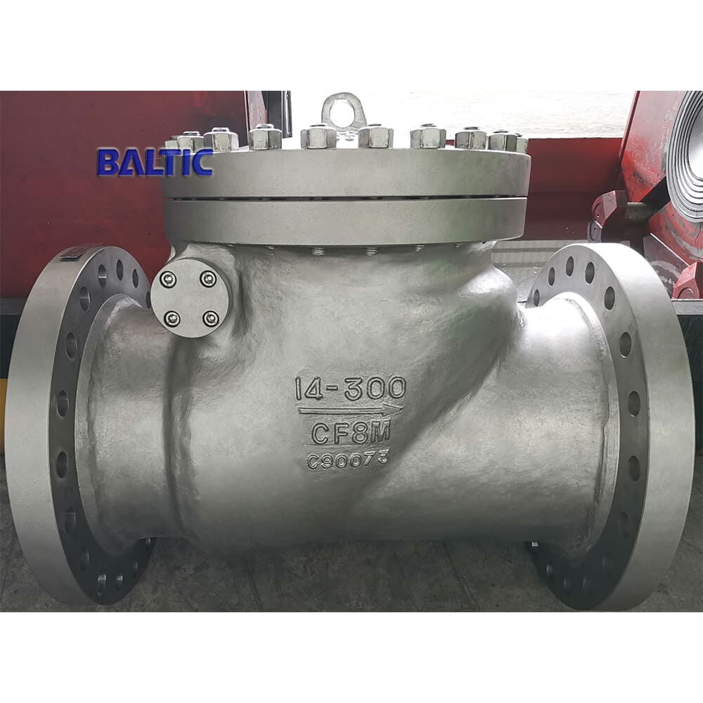 ASTM A351 CF8M Swing Check Valve, API 6D, 14 IN, CL300, RF