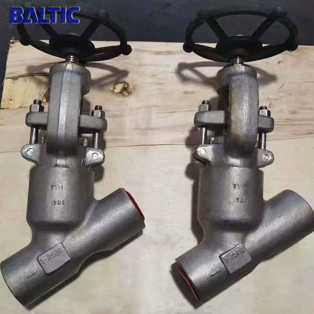 API 602 Y Globe Valves, A182 F316, 1 IN, CL2500 LB, PSB, BW