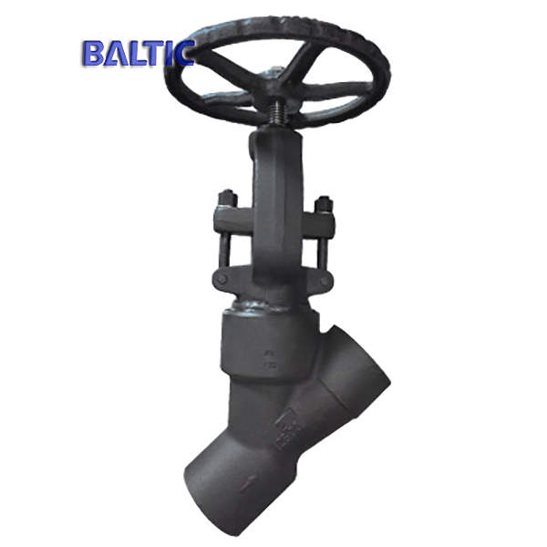 ASTM A182 F22 Y Type Globe Valve, 1/2 Inch, Class 2500, BW