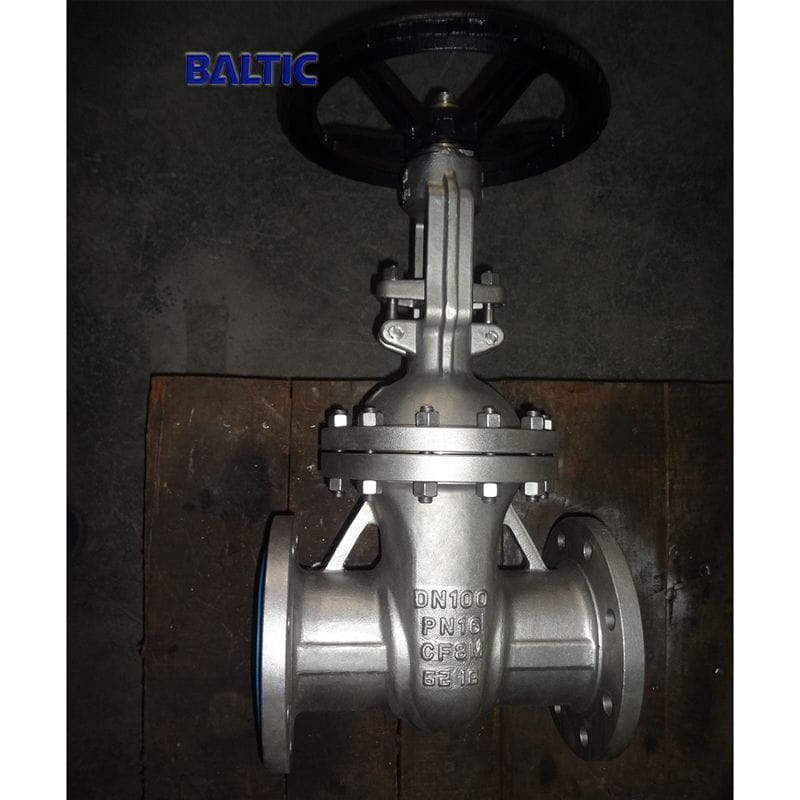 ASTM A351 CF8M Wedge Gate Valve, DIN 3352, DN100, PN16, RF