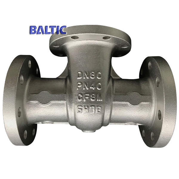 DIN 3352 Flexible Wedge Gate Valve, ASTM A351 CF8M, DN80, PN40, RF