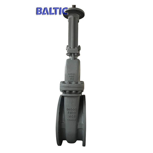 DIN 3352 WCB Gate Valve, Bare Stem with ISO Top Flange, DN500, PN10