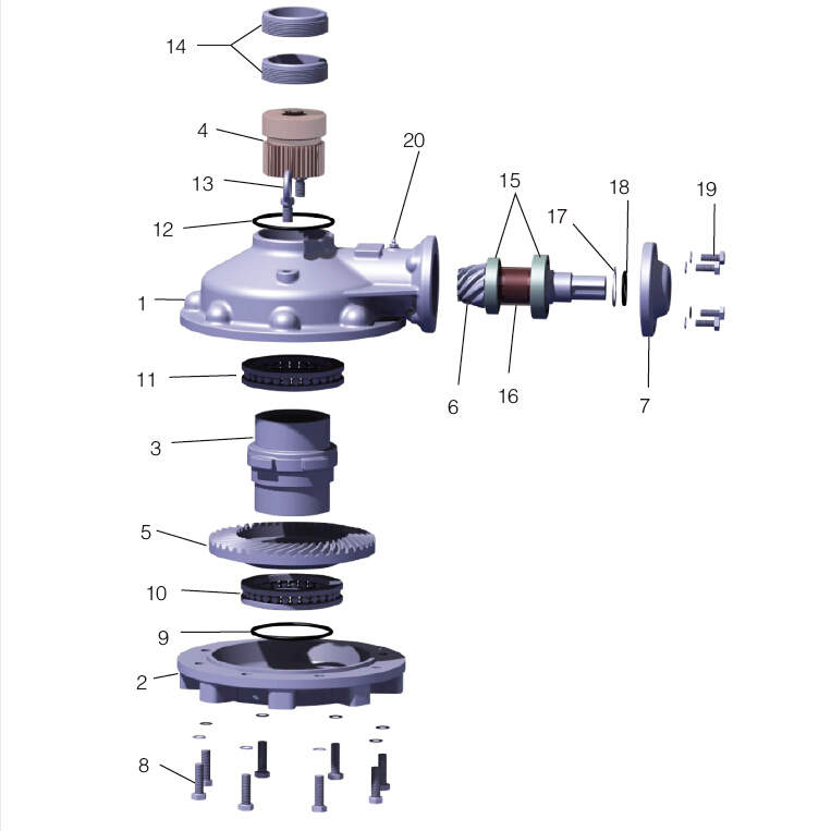 Spiral Bevel Gearbox For Gate Globe Valve Locking Device Baltic