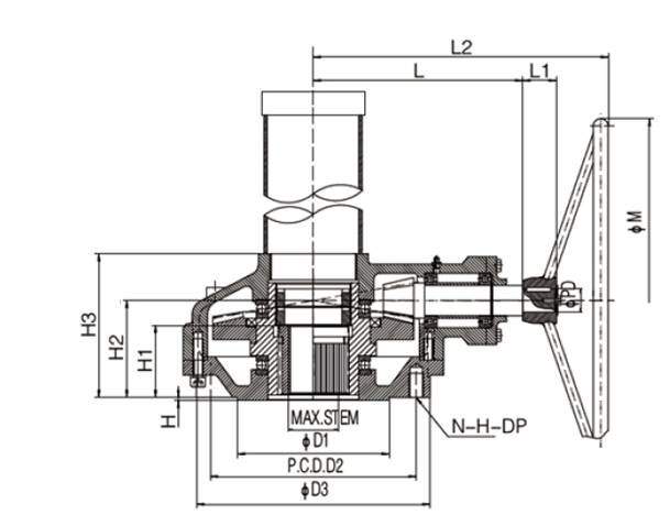 Spiral Bevel Gearbox For Gate Globe Valve Locking Device Baltic