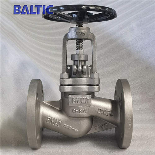 ASTM A351 CF8M Rising Stem Globe Valve, DIN 3356, DN50, PN40