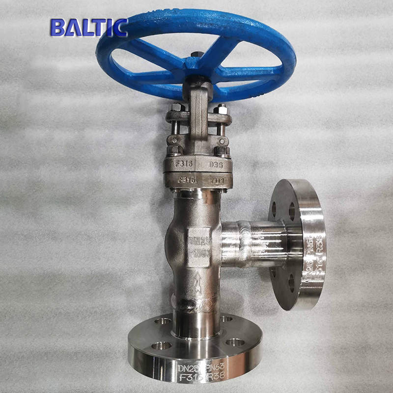 DN25 PN63 Angle Globe Valve, ASTM A182 F316, EN ISO 15761
