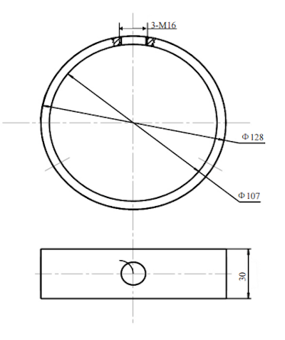 Drawing for Three-hole ring (for 105mm plug) Drawing for Three-hole ring (for 105mm plug)