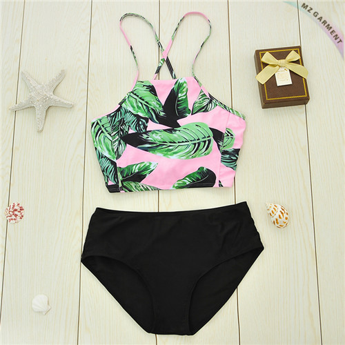 Leaf Print Bathing Suit