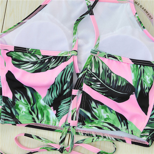 Leaf Print Bathing Suit