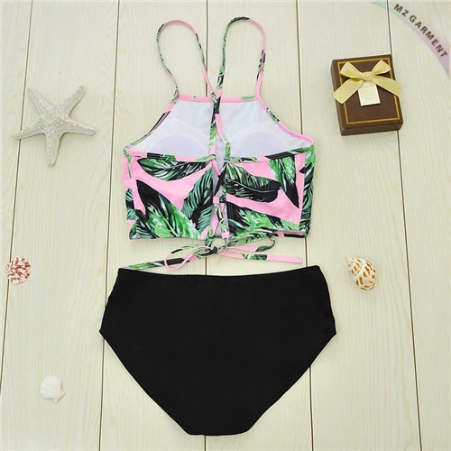 Leaf Print Bathing Suit