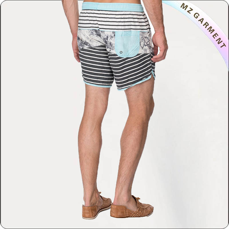 Man Grey Stripe Board Shorts