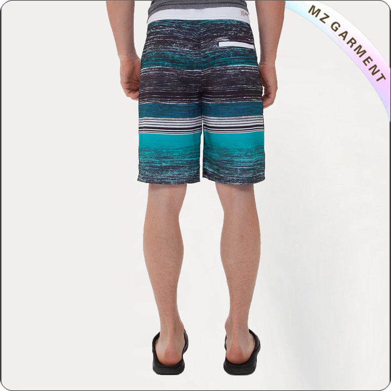 Men Group Stripe Bathing Trunks