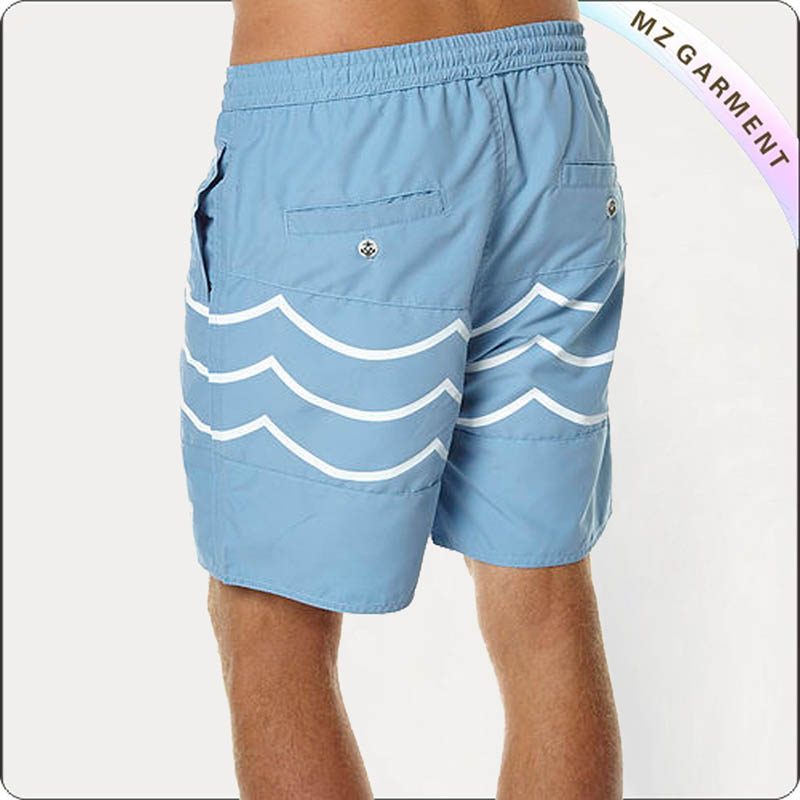 Men Racked Pattern Beach Shorts