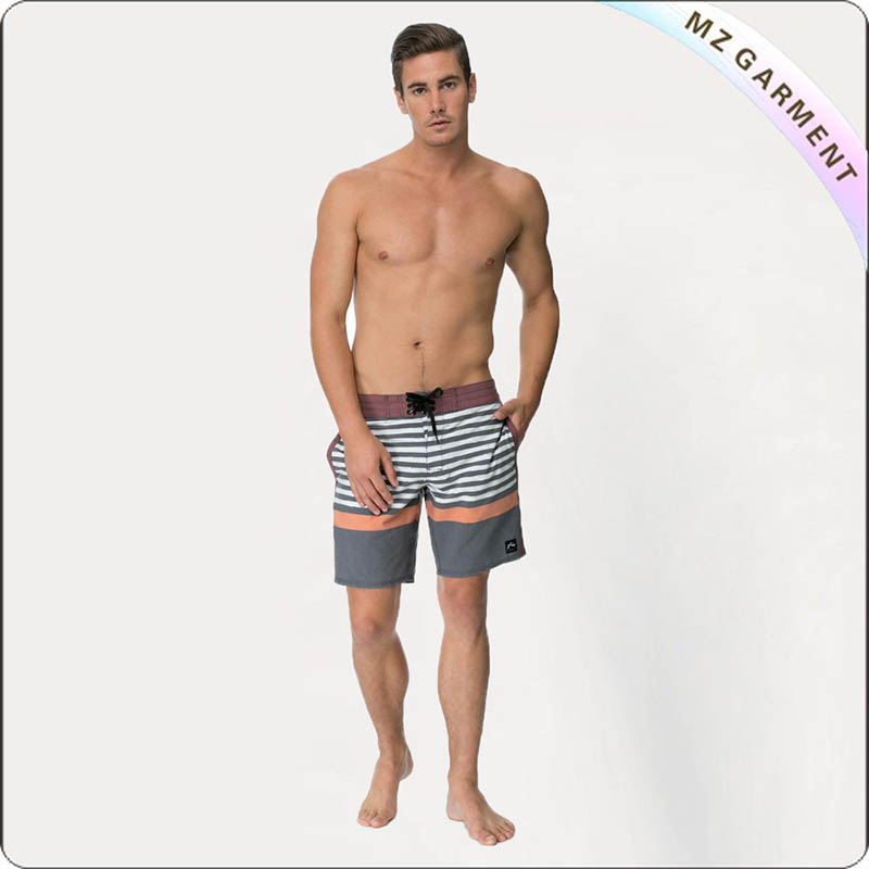 Men Stripe Board Shorts