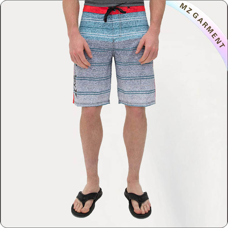 Men Stripe Swim Trunks