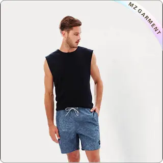 Men Jean Pattern Beach Shorts