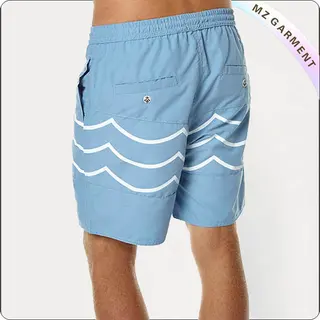 Men Racked Pattern Beach Shorts