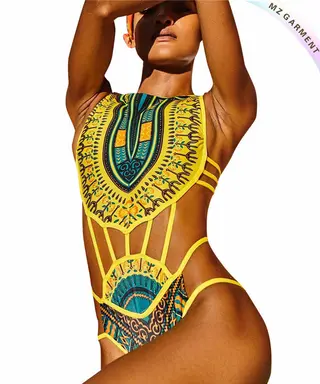 African Art One Piece Swimsuit