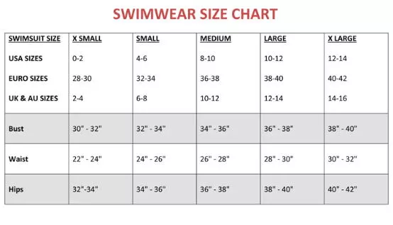 swimwear size