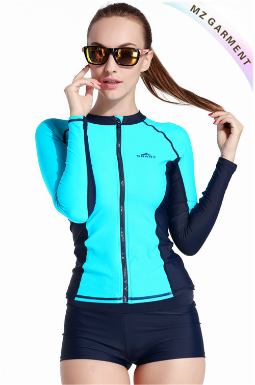Long Sleeve Zip up Rashguard Retail