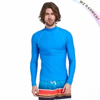 Long Sleeve Rash Vest, Turtleneck, Nylon & Spandex, Blue, Custom