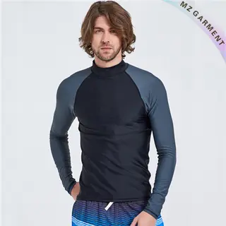 Long Sleeve Men Rash Guard, Nylon, Spandex Material, Custom Design