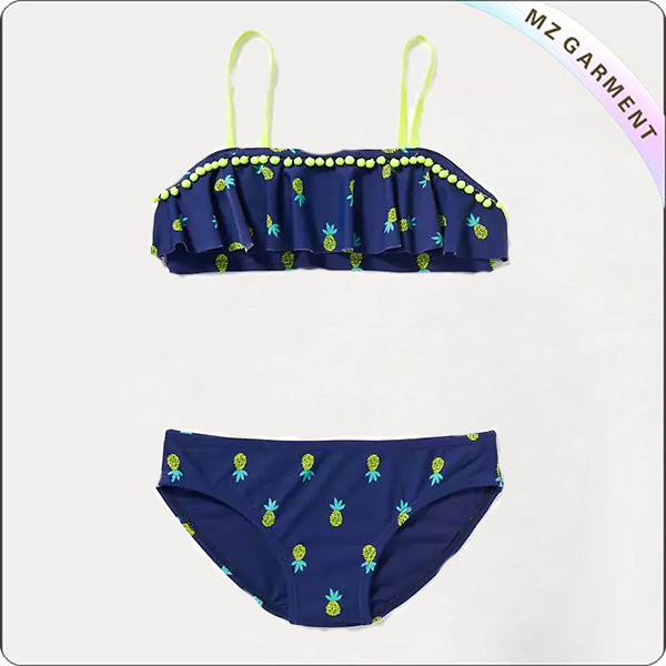 Girls' Pom-Pom-Trim Bikini