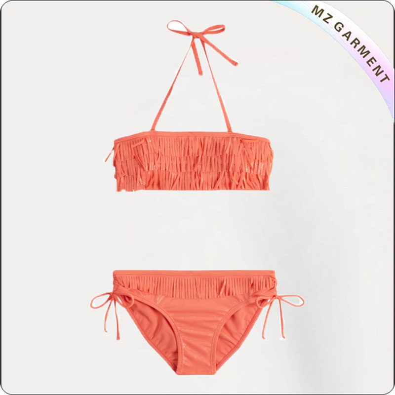 Kids Orange Bandeau Bikini