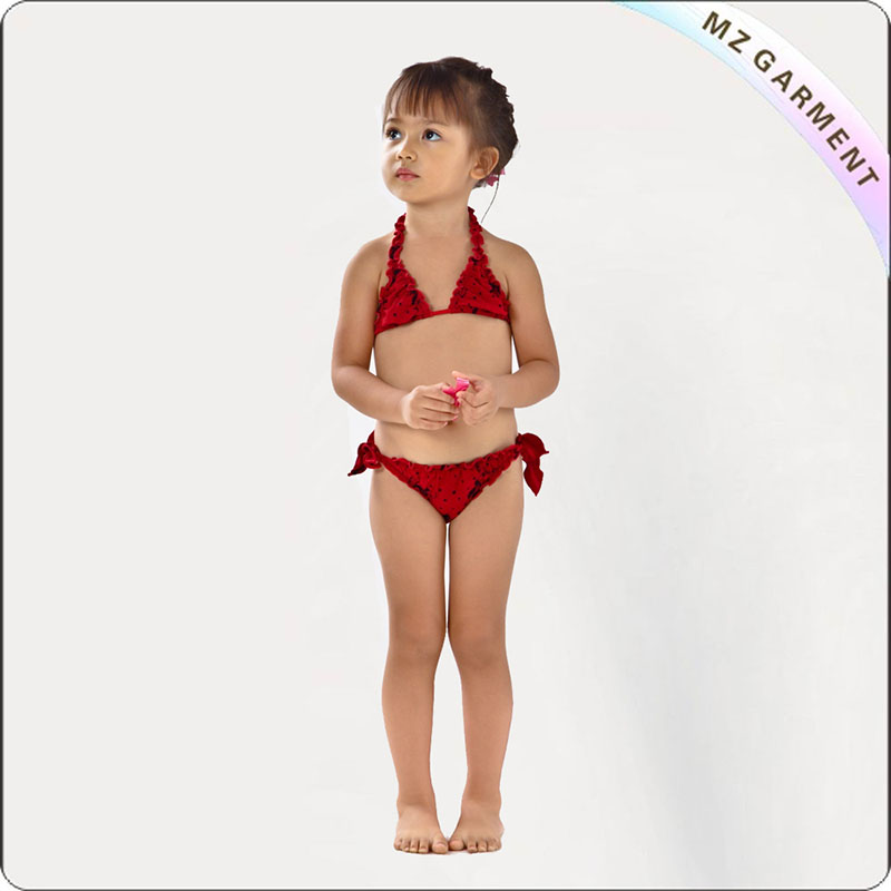 Kids Ruffled String Bikini