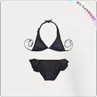 Kids Charcoal Frill Bikini