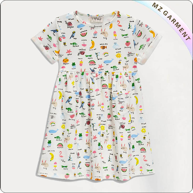 Kids Crew Neck Swimming Dress