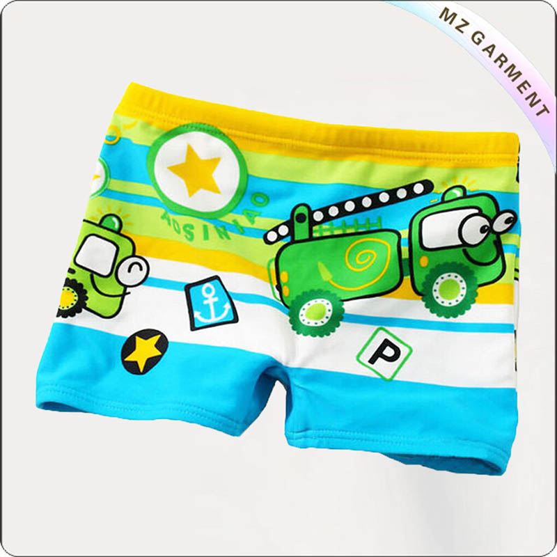 Boy Toy Car Swim Booty Shorts