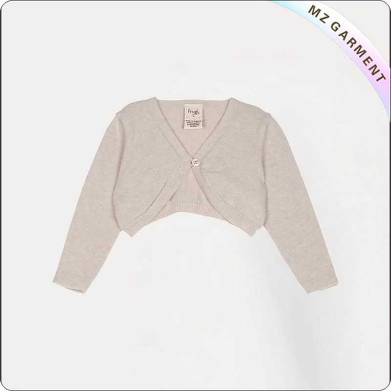 Baby Oyster White Crop Cardigan