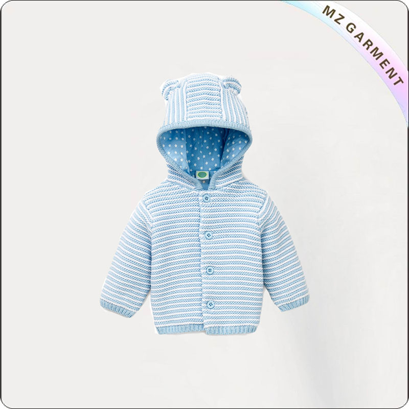 Boys Azure Stripe Knit Jacket