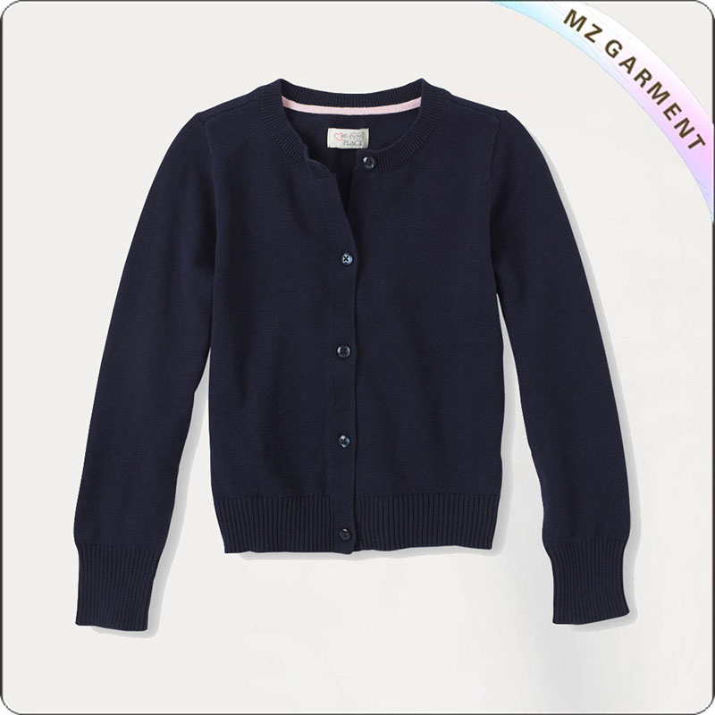 Boys Navy Knit Coat
