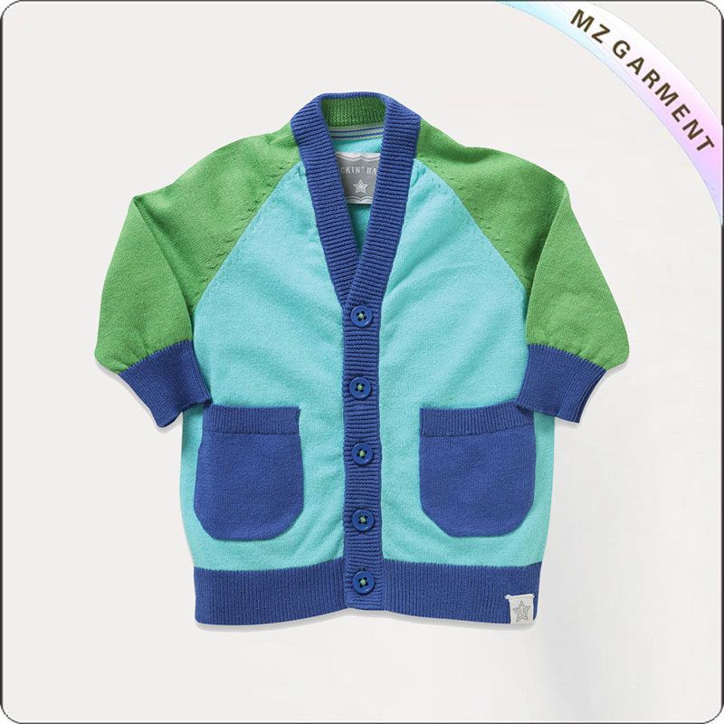 Boys Peacock Blue Trim Jersey Cardis