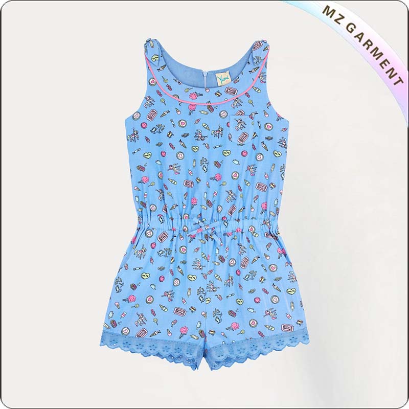 Girls Azure Playsuit