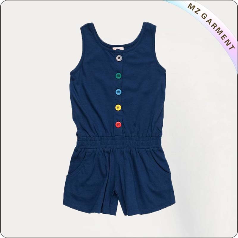 Girls Ocean Blue Romper
