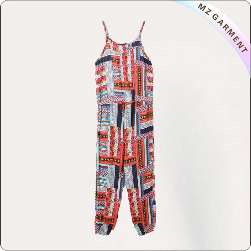Girls Patchwork Print Snapsuit