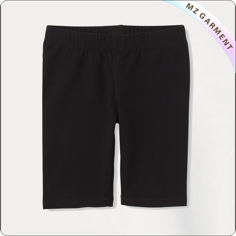 Girls  Charcoal Black Short Leggings