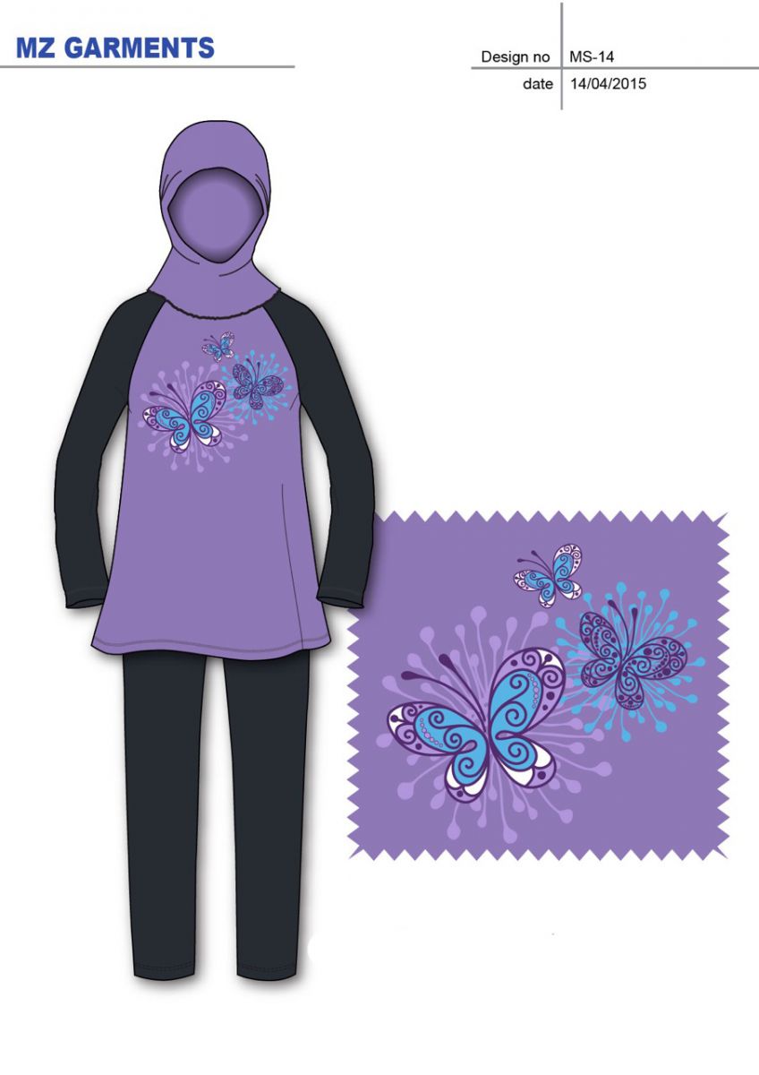 Lavender Hijab Swimwear