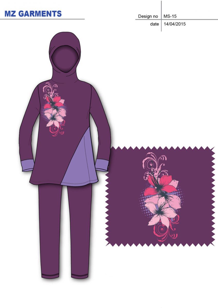 Purple Muslim Swimwear