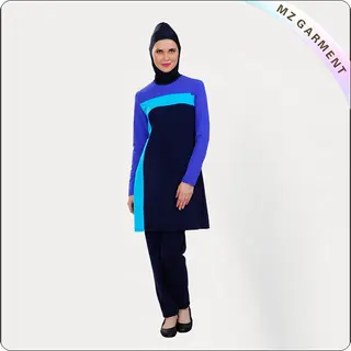 Tricolored Modest Swimsuit
