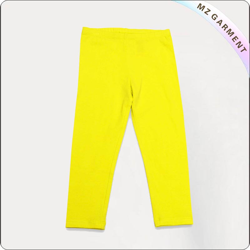 Girls Eco Friendly Lemon Yellow Leggings
