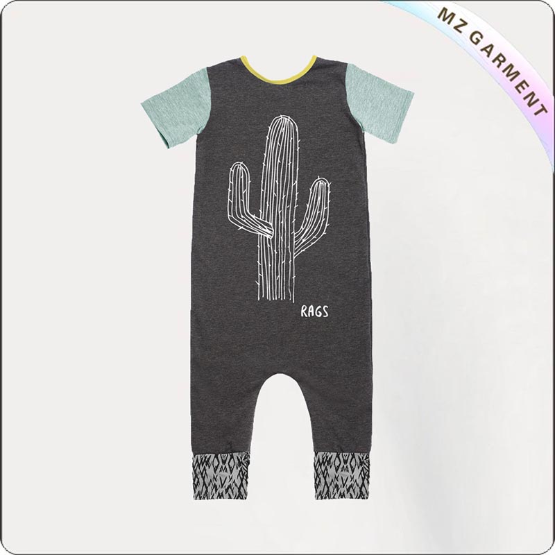Children Organic Cactus Print Snapsuit