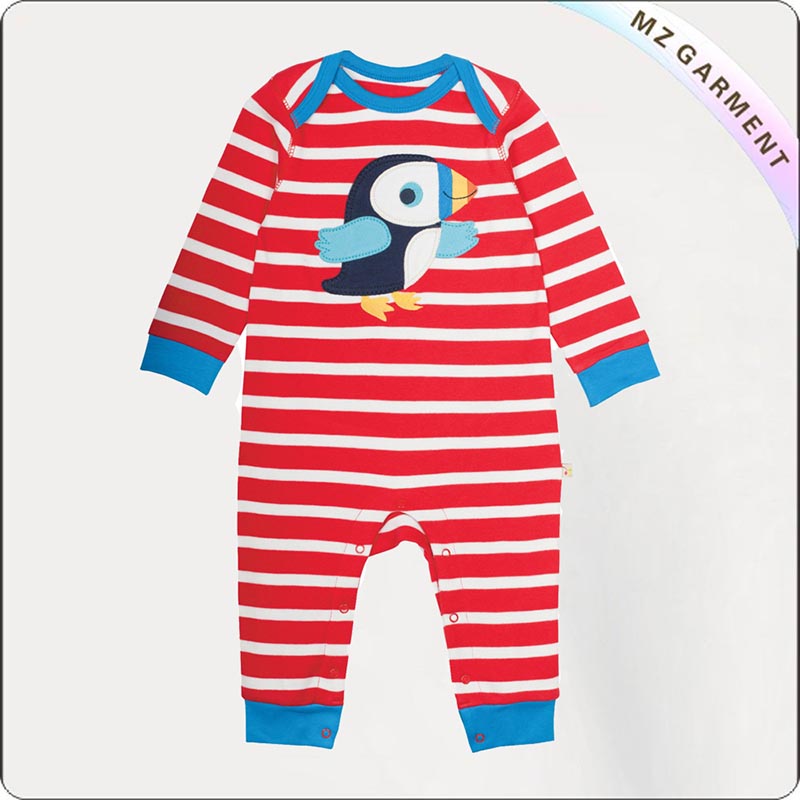 Girls Organic Bird Snapsuit