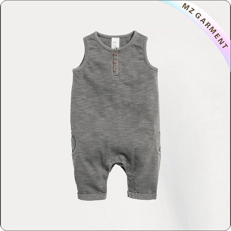 Kids Organic Cotton Grey Snapsuit