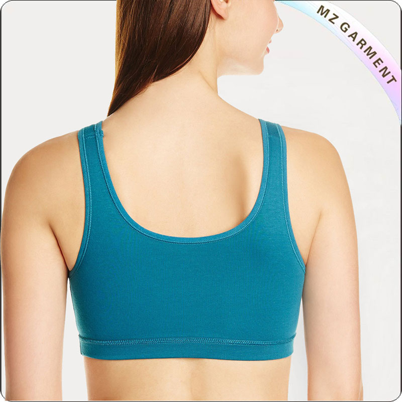Women Aquamarine Blue Gym Crop Top
